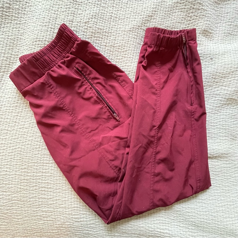 Old navy athletic joggers in burgundy.